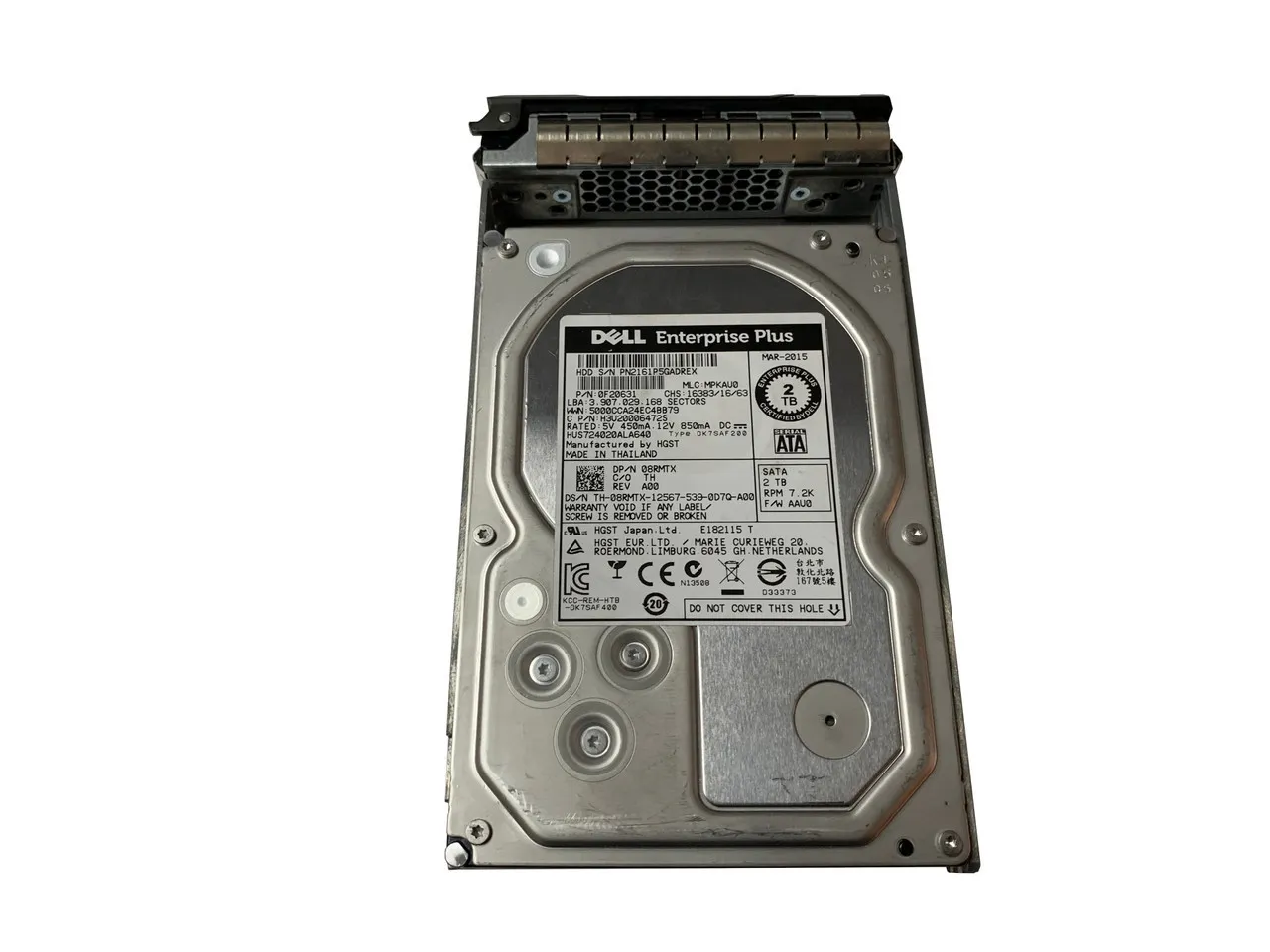 8RMTX Dell Disk 2TB 7.2K SATA 3.5 EQL