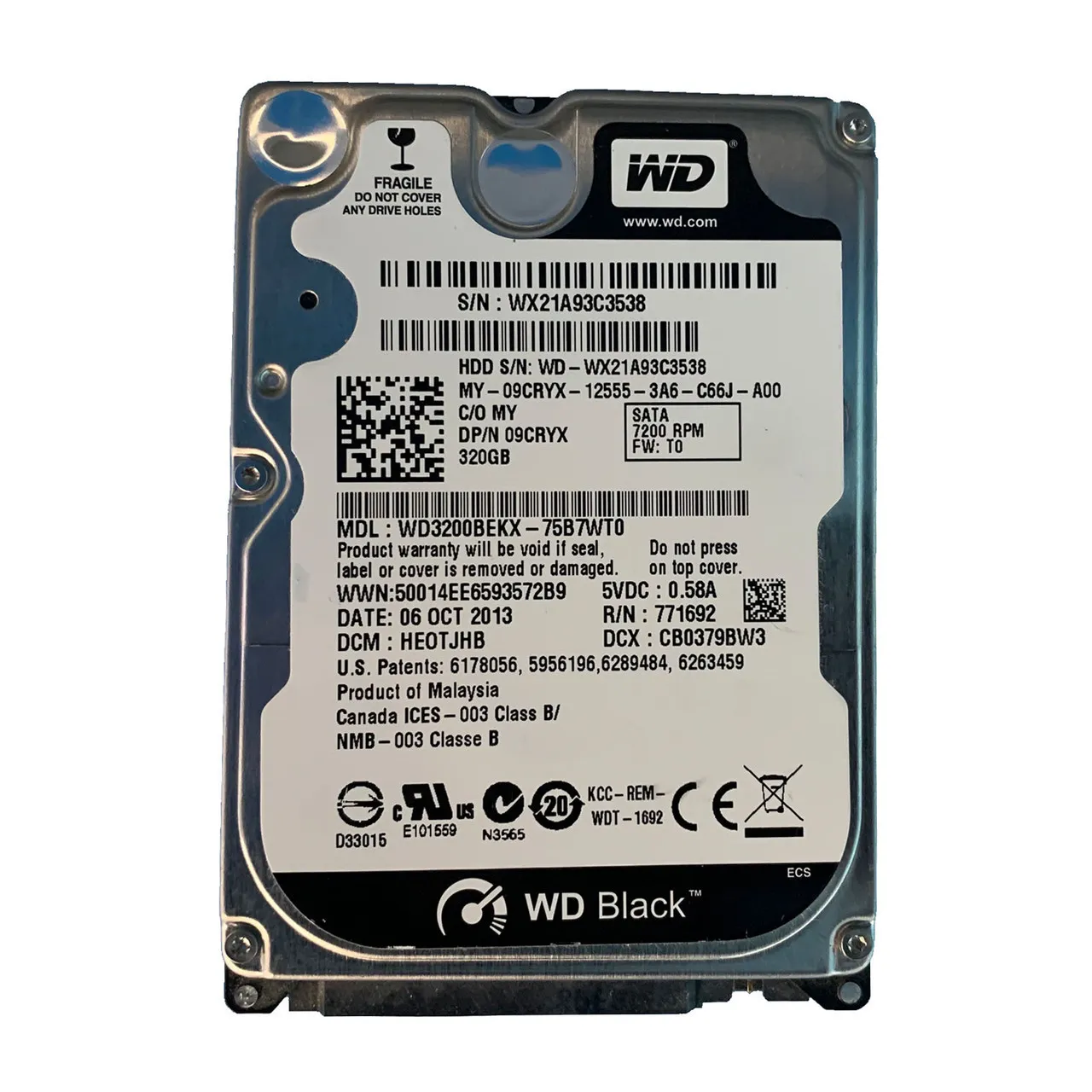 9CRYX DELL 320GB 7.2K 2.5INCH SATA HDD
