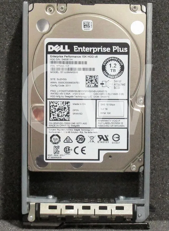 RWV5D DELL 1,2TB 10K 12G 2,5INCH SAS HDD