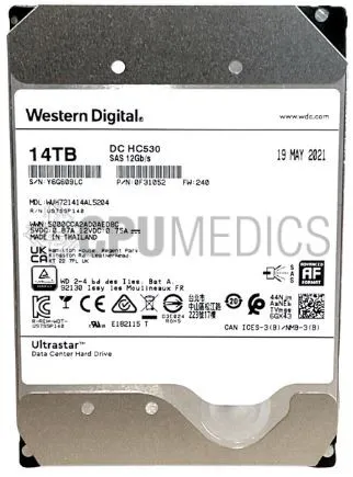 WUH721414AL5204 WD 14TB 7.2K 12G 3.5INCH SAS HDD