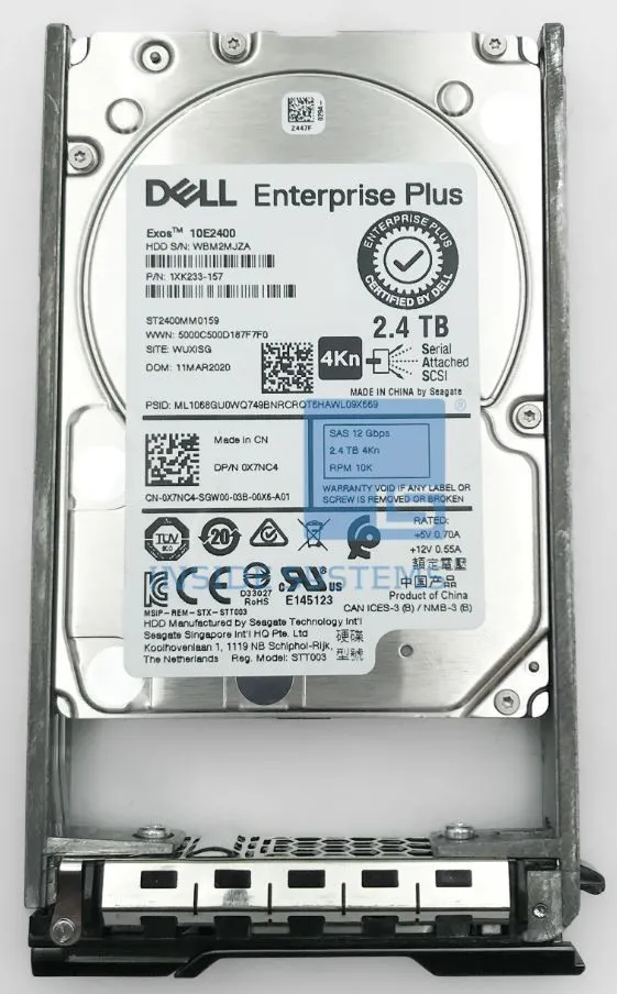 X7NC4 DELL 2,4TB 10K 12G 2,5INCH SAS HDD
