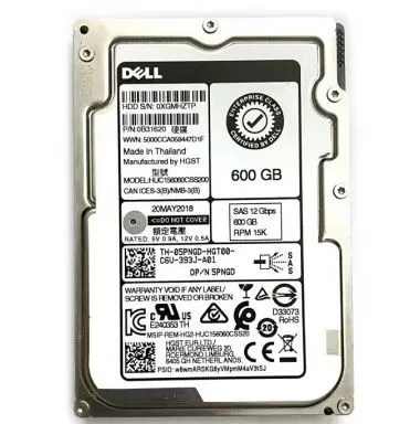 5PNGD DELL 600GB 15K 12G 2,5INCH SAS HDD