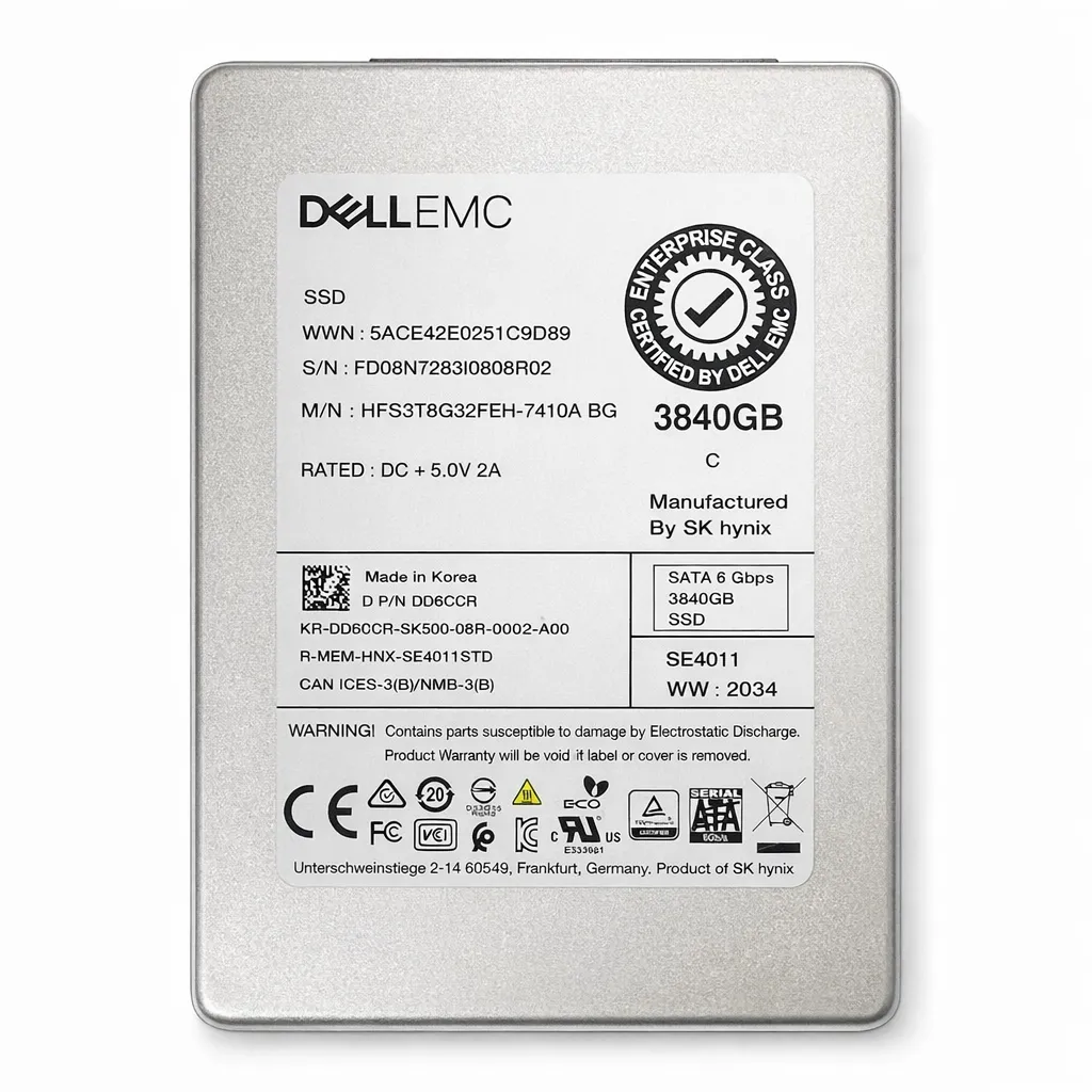 Ssd Dell Enterprise 3.84tb, D6C0R, 2.5, Sata, 6gbps, G11 A G17