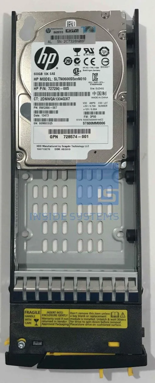 C8R72A-6G HPE 3PAR 600GB 10K 6G 2,5INCH SAS HDD