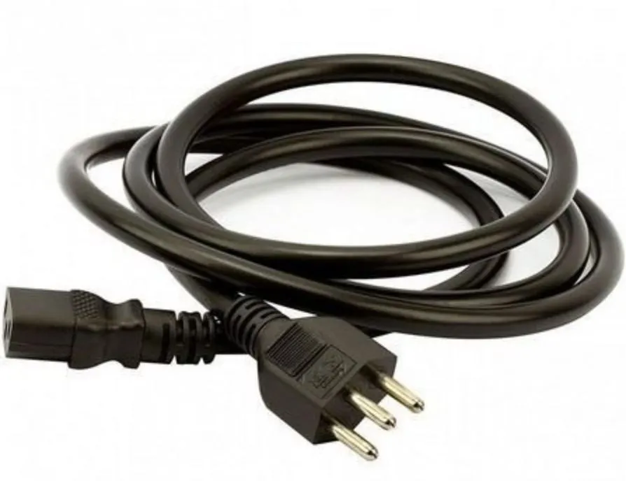 Cabo Força Tripolar 15A - 3 metros - 250v - Conector Padrão Europeu - Produto Novo