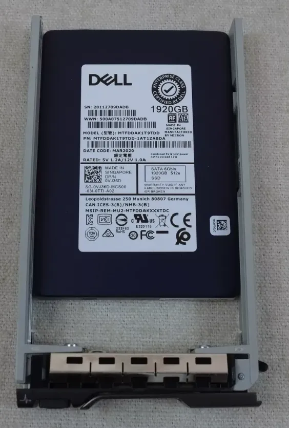 VJ36D Dell 1.92TB SSD 6G SATA 2.5 RI Dell Micron
