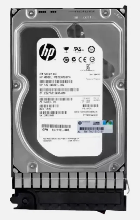 507616-B21 HPQ HP 2TB SAS 6G 7.2K LFF (3.5in) HDD