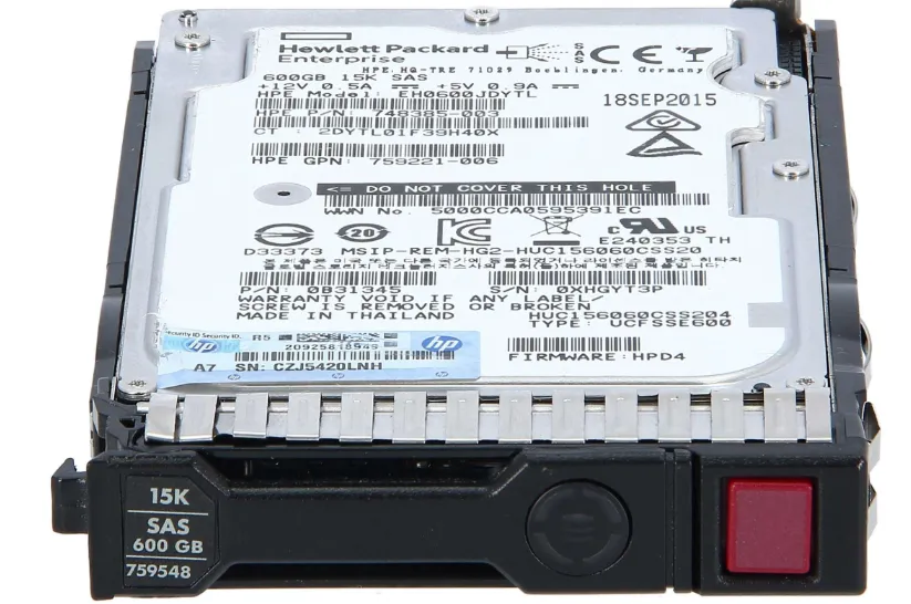 759212-B21 HPE 600GB SAS 12G 15K Enterprise SFF (2.5in) SC HDD