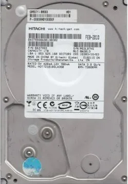 HDT721010SLA360 HITACHI 1TB 7.2K 3G 3.5INCH SATA HDD