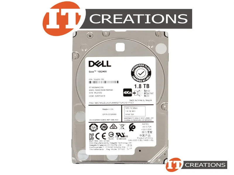 CGKW9 DELL 1,8TB 4KN 10K 12G 2,5INCH SAS HDD