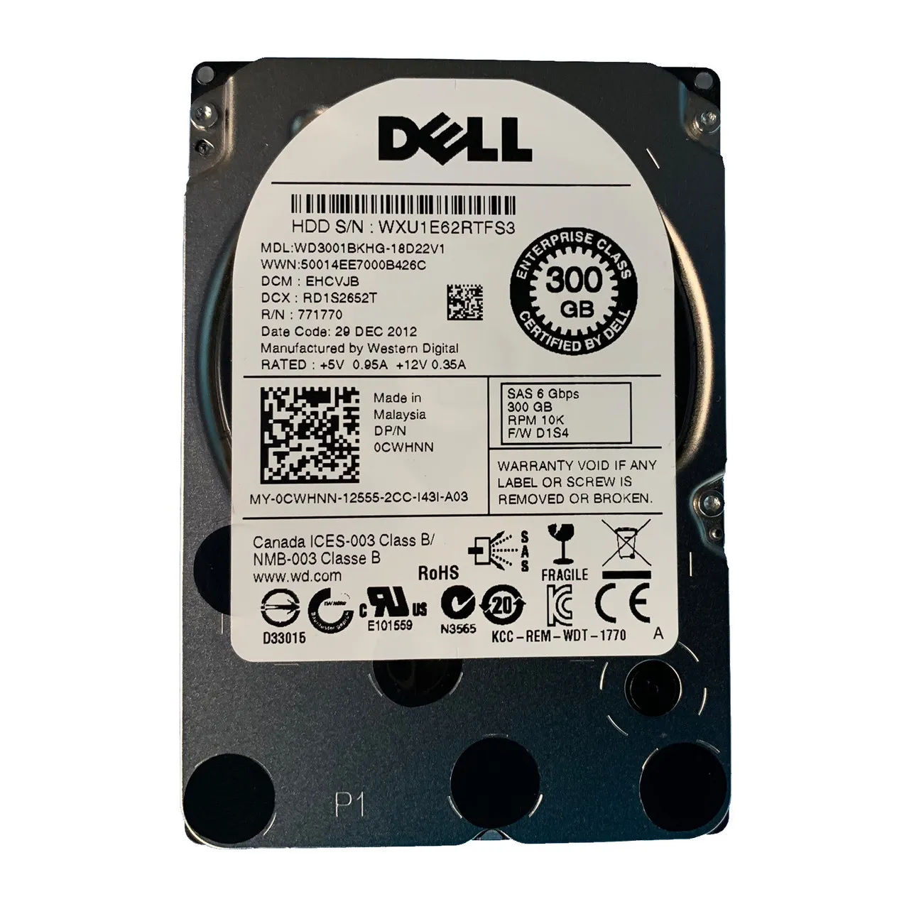 CWHNN DELL 300GB 10K 2,5INCH 6G SAS HDD