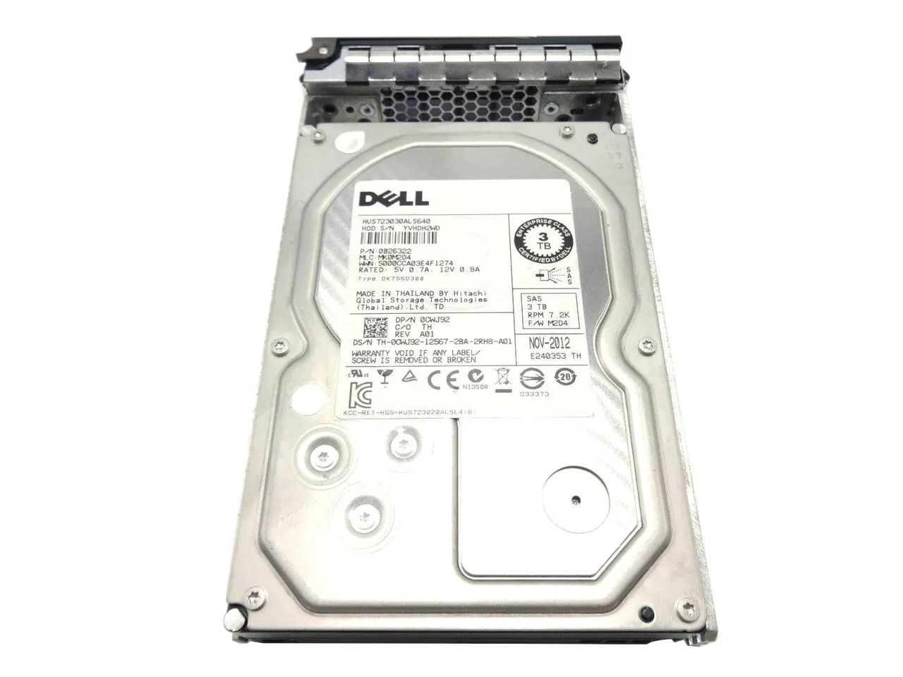CWJ92 DELL 3TB 7,2K 3,5INCH 6G SAS HOTSWAP HDD