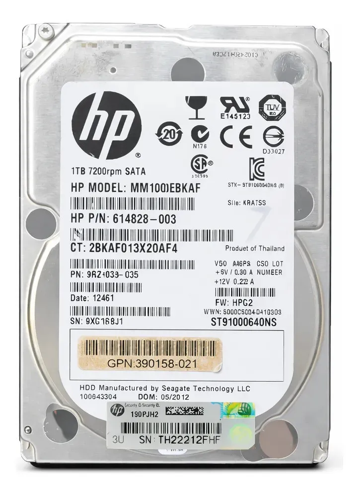 HD HP ENTERPRISE 1TB, 614828-003, 2.5, SATA, 7.2K, 3GBPS