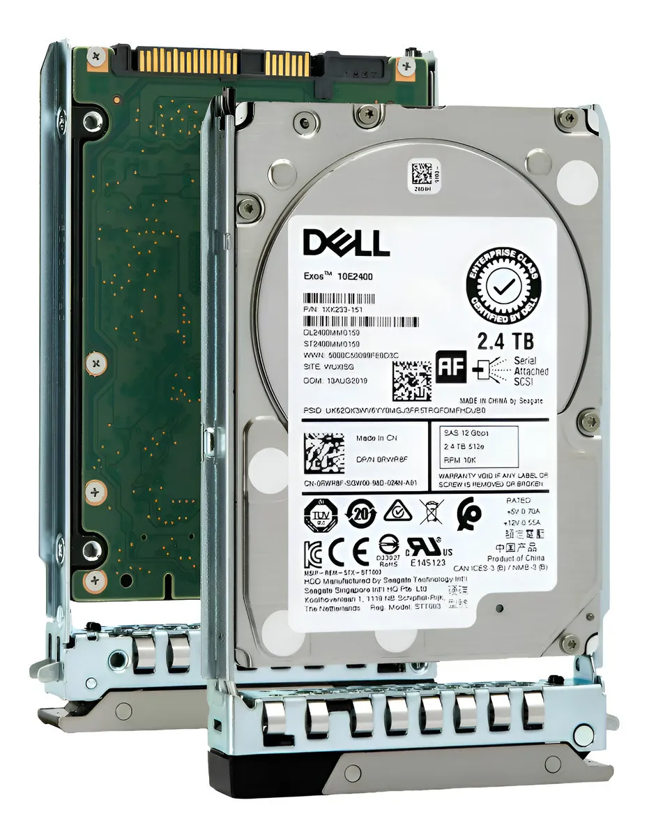 HD DELL 2.4TB, RWR8F, 2.5, SAS, 10K, 12GBPS, w/DXD9H, R540, R640, R740