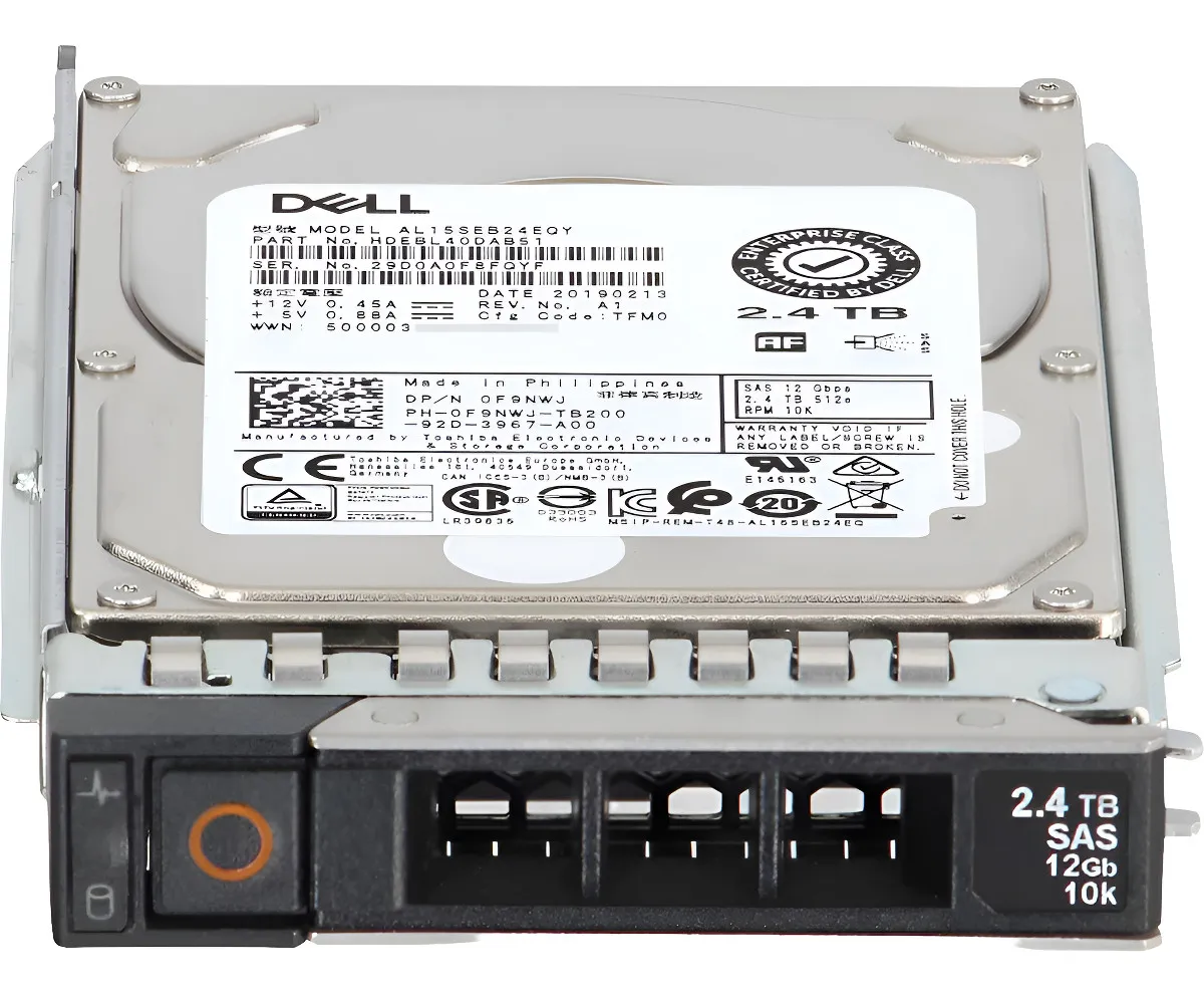 Hd Dell Enterprise 2.4tb, F9nwj, 2.5, Sas, 10k, 12gbps, G14 A G17, w/Dxd9h