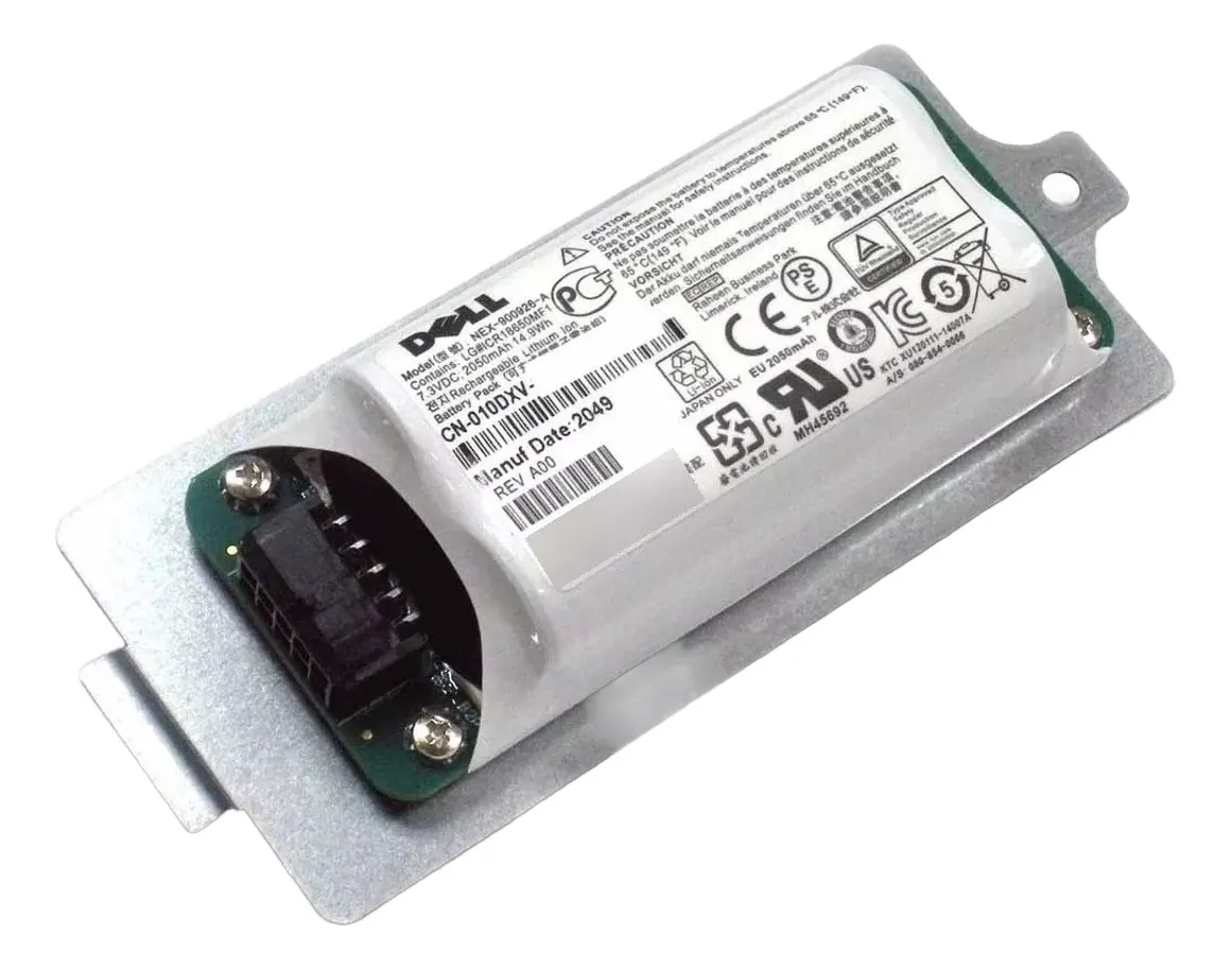 BATERIA DE CACHE DO CONTROLADOR DELL EMC EQUALLOGIC, 010DXV, 2050 MAH, 15/19, 7.3V, 14.9WH