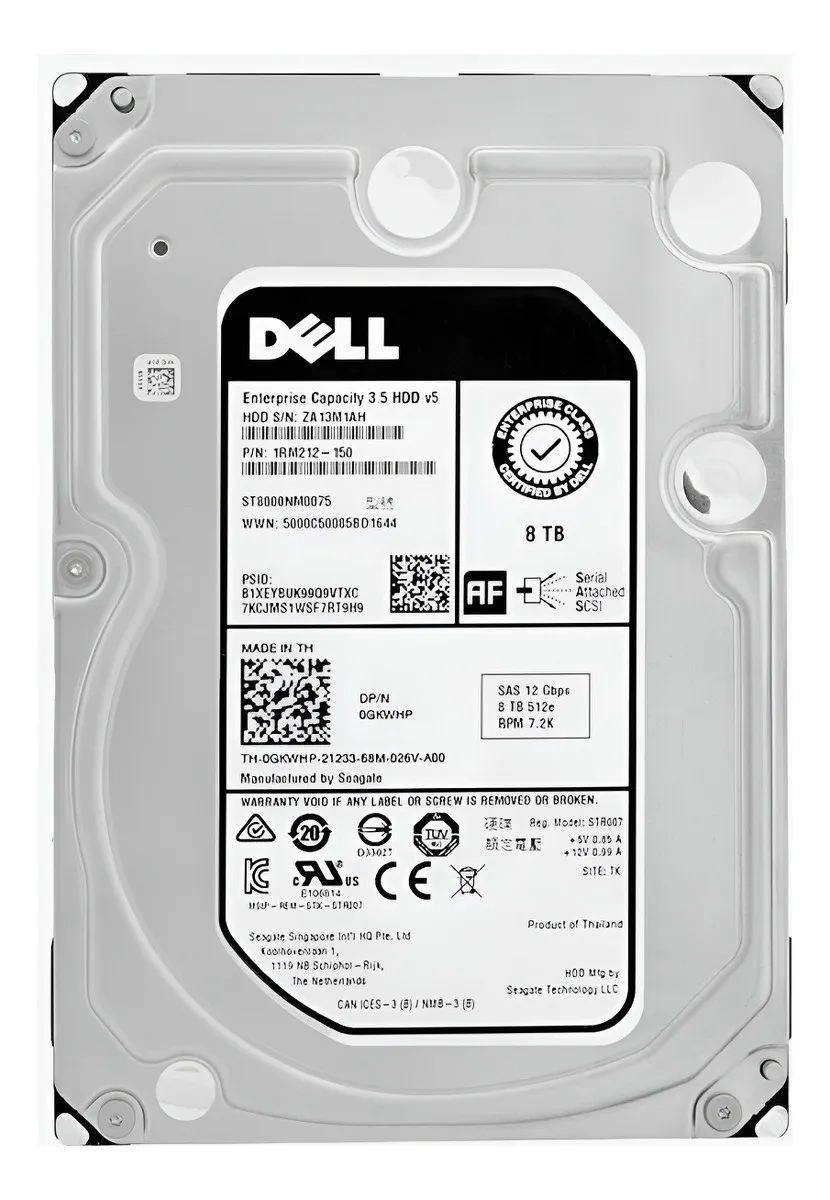Hd Dell Enterprise 8tb, Gkwhp, 3.5, Sas, 7.2k, 12gbps, G11 A G17