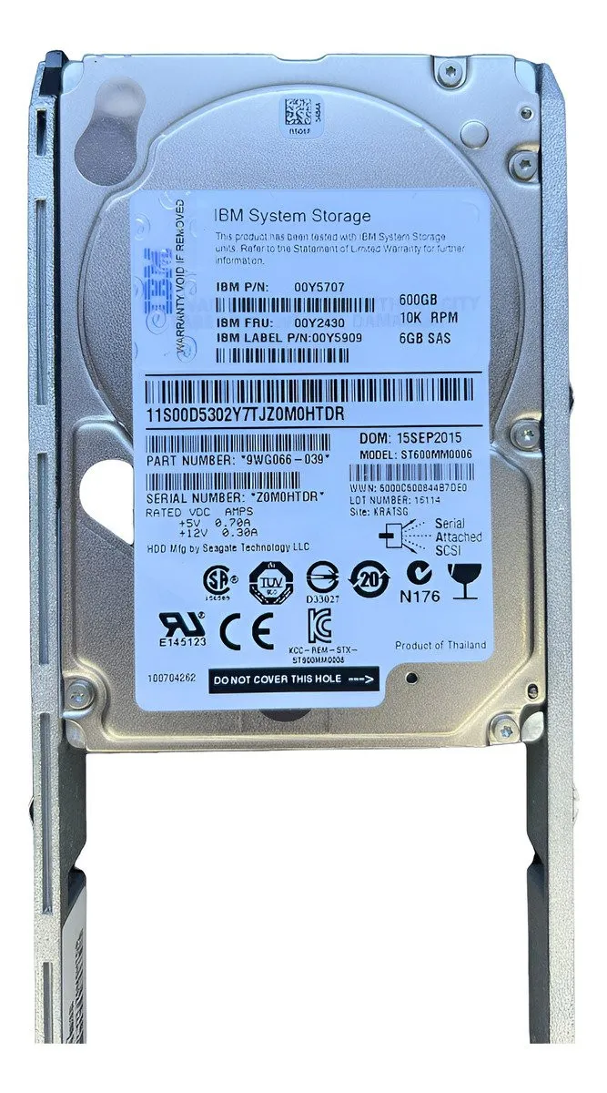 HD IBM 600GB, 00Y2430, 2.5, SAS, 10K, 6GBPS