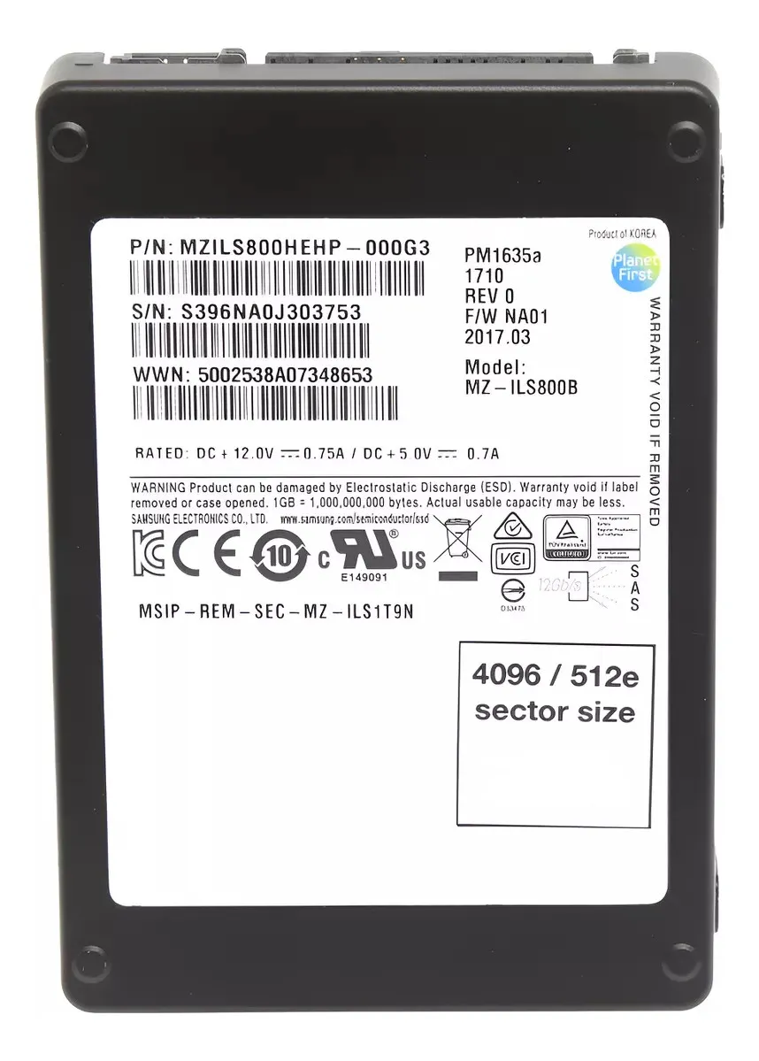 SSD SAMSUNG 960GB, MZILS800HEHP, 2.5, SAS, 12GBPS, READ INTENSIVE