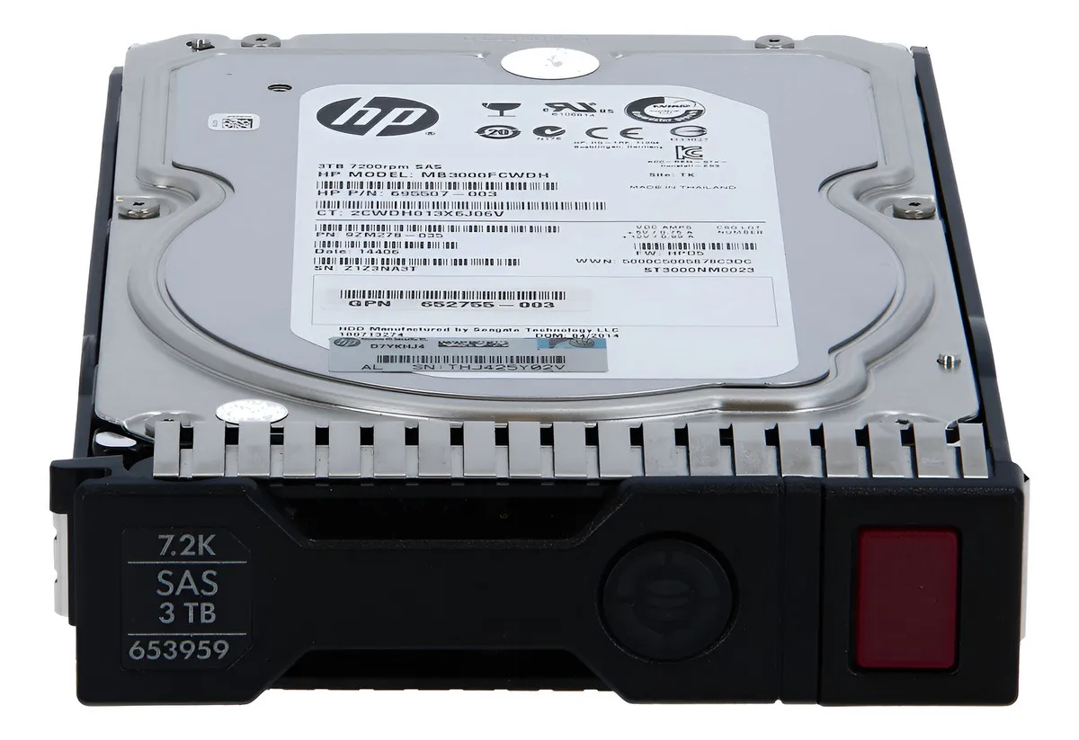 Hd Hp 3tb, 625030-001, 3.5, Sas, 7.2k, 6gbps, G8 A G10, W/ 651314-001
