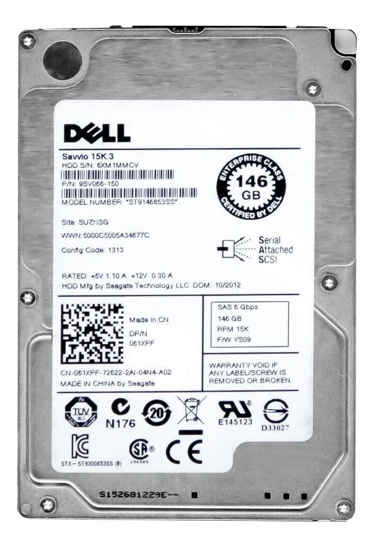 HD DELL 146GB, 061XPF, ST9146853SS, 2.5, SAS, 15K, 6GBPS
