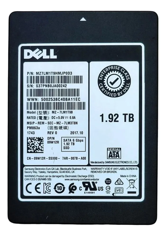 SSD SAMSUNG 1.92TB 09W12R 2.5 SATA 6GB/S MZ7LM1T9HMJP0D3