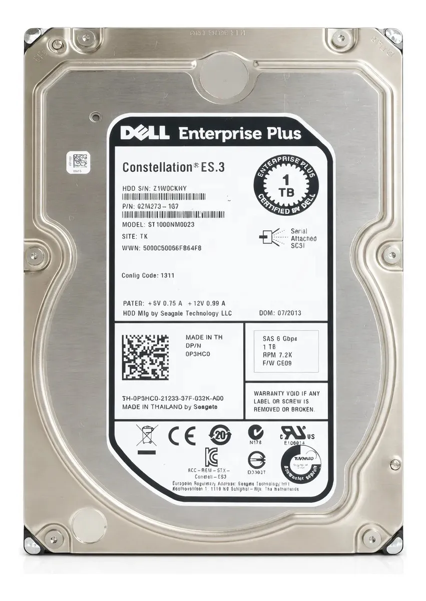 HD DELL 1TB P3HC0 3.5 SAS 7.2K 6GBPS