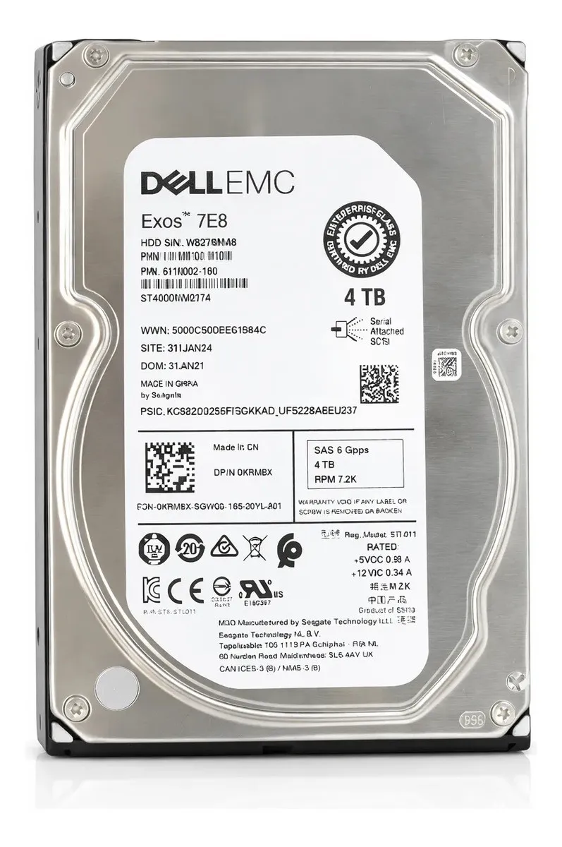 HD DELL 4TB 0KRM6X 7.2K SAS 12GBPS 3.5 ST4000NM017A