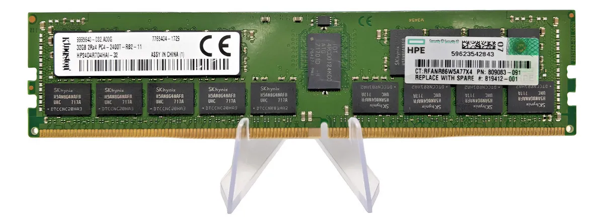 Memória Servidor Hpe 32gb, 809083-091, Ddr4 2400mhz, Ecc Rdimm, Dual Rank X4