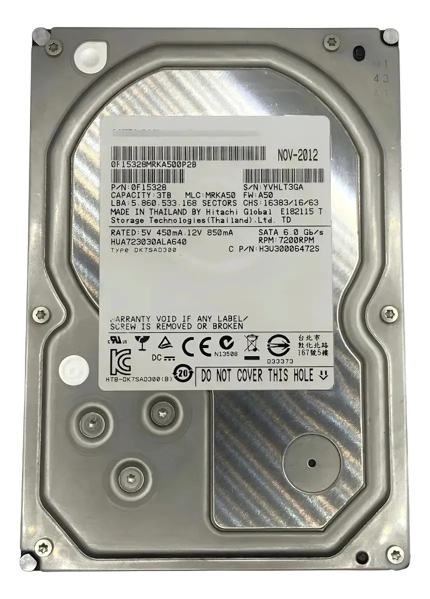 HD HITACHI 3TB 7.2K 3,5 SATA 6GB 0F15328