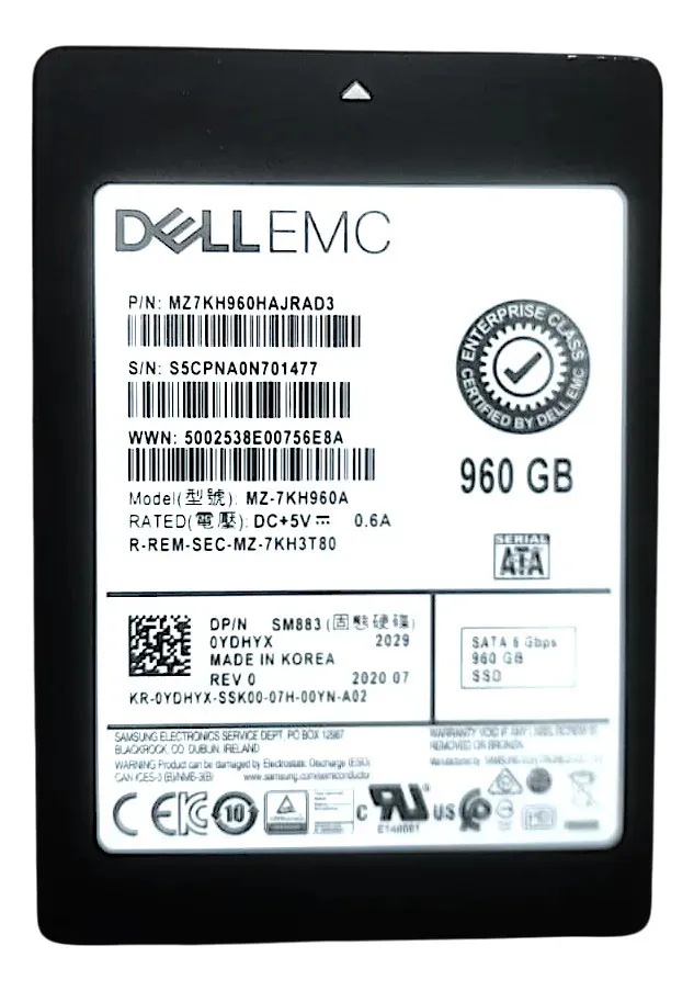 SSD DELL 960GB YDHYX SATA 6G 2.5 MU MZ7KH960HAJRAD3
