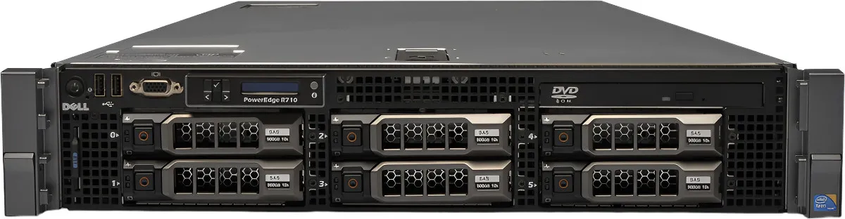 SERVIDOR DELL POWEREDGE R710, BAIA 3.5, 2x INTEL XEON SIX-CORE L5640, 64GB DDR3, 1.2TB
