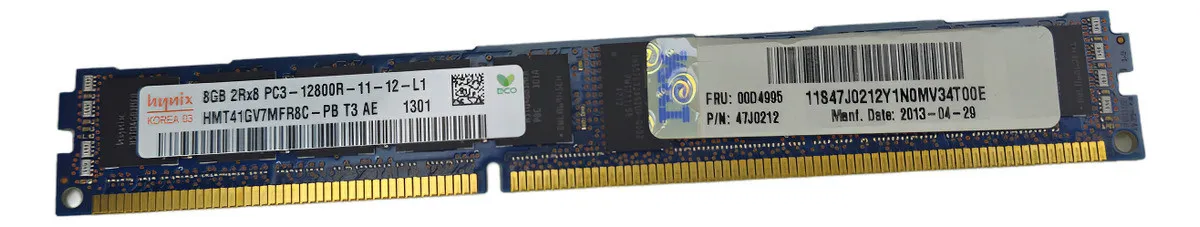 MEMÓRIA IBM 8GB, 00D4995, 47J0212, HMT41GV7AFR8C-PBT3AB, 2RX8, PC3-12800R 