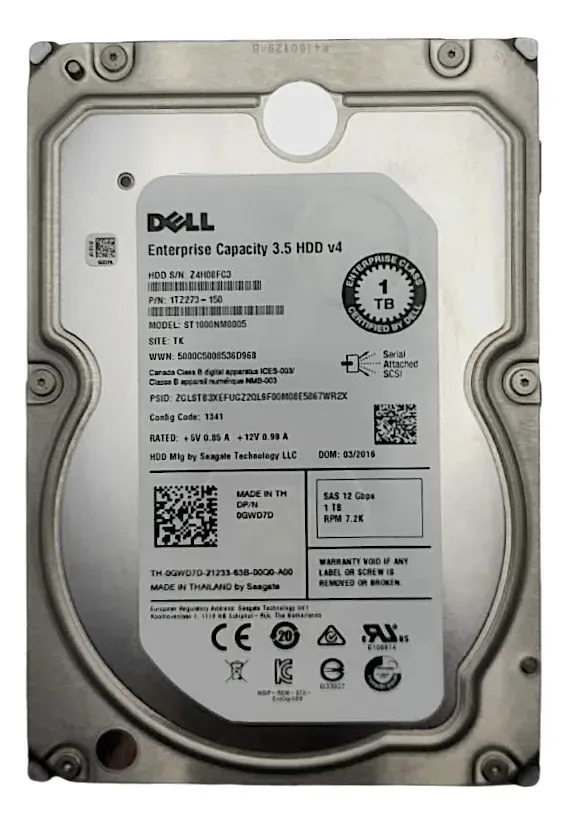 HD DELL 1TB GWD7D SAS 12G 7.2K 3.5 ST1000NM0005