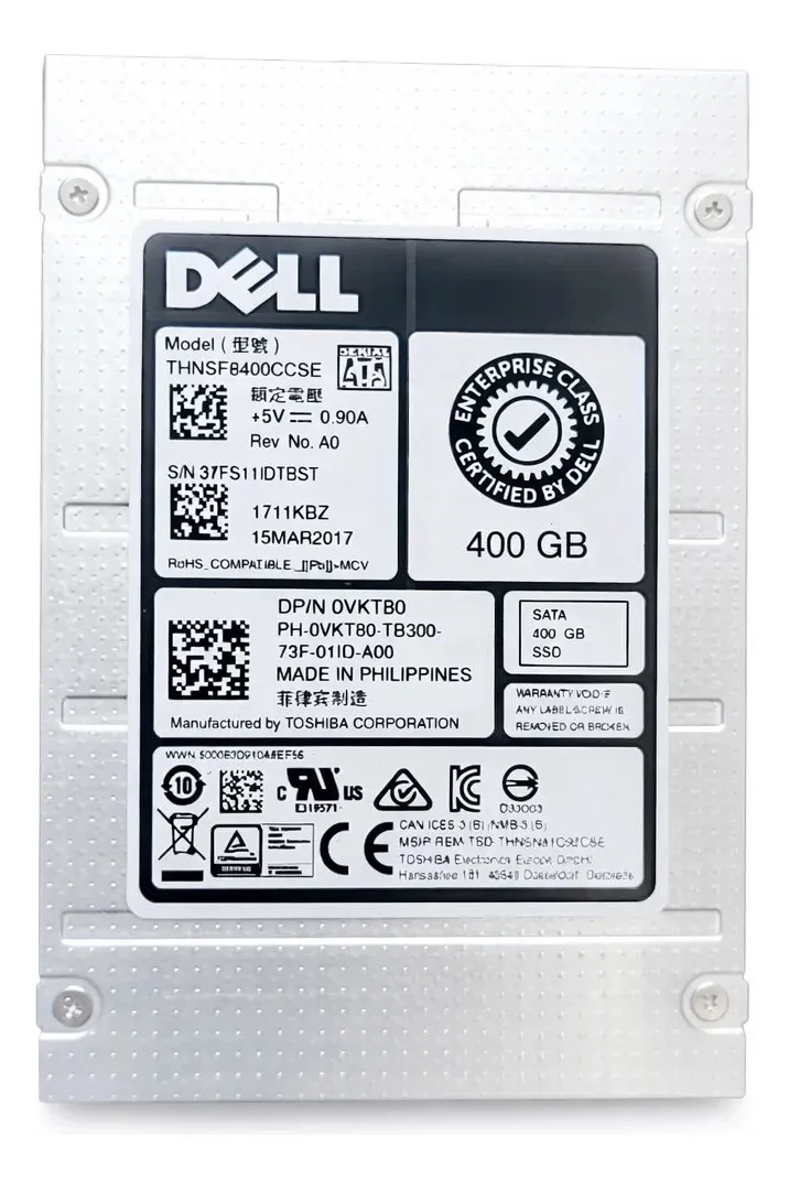 SSD DELL ENTERPRISE 400GB, VKT80, 2.5, SATA, 6GBPS