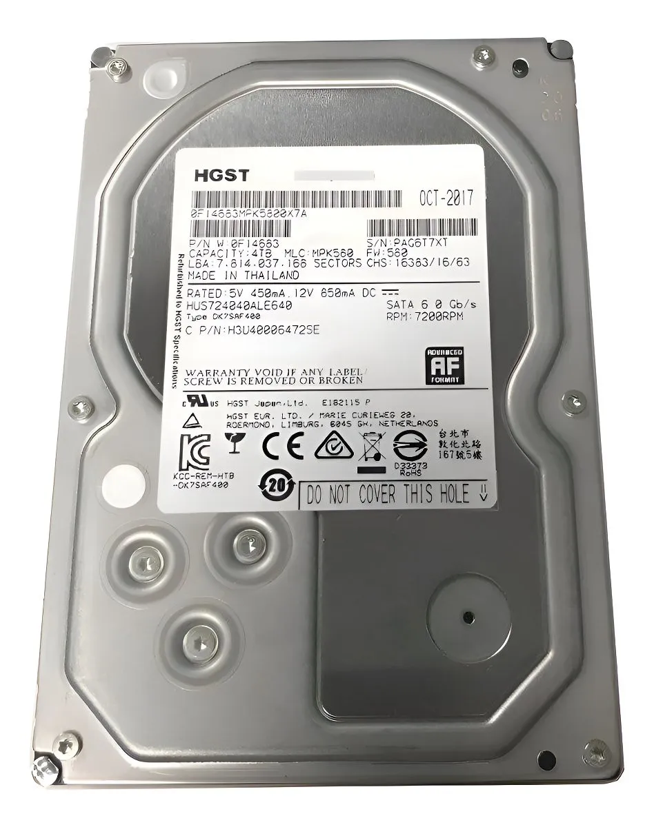 HD HGST ENTERPRISE 4TB, F14683, 3.5, SATA, 6GBPS, 7.2K