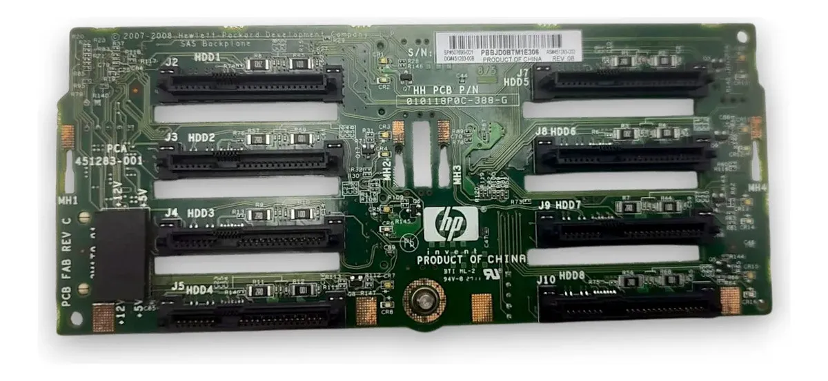BACKPLANE SAS HP DL380 G6 G7 8x BAIAS 2.5 507690-001 451283
