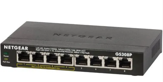 GS308P NETGEAR SOHO SERIES 8 PORT POE GIGABIT ETHERNET SWITCH