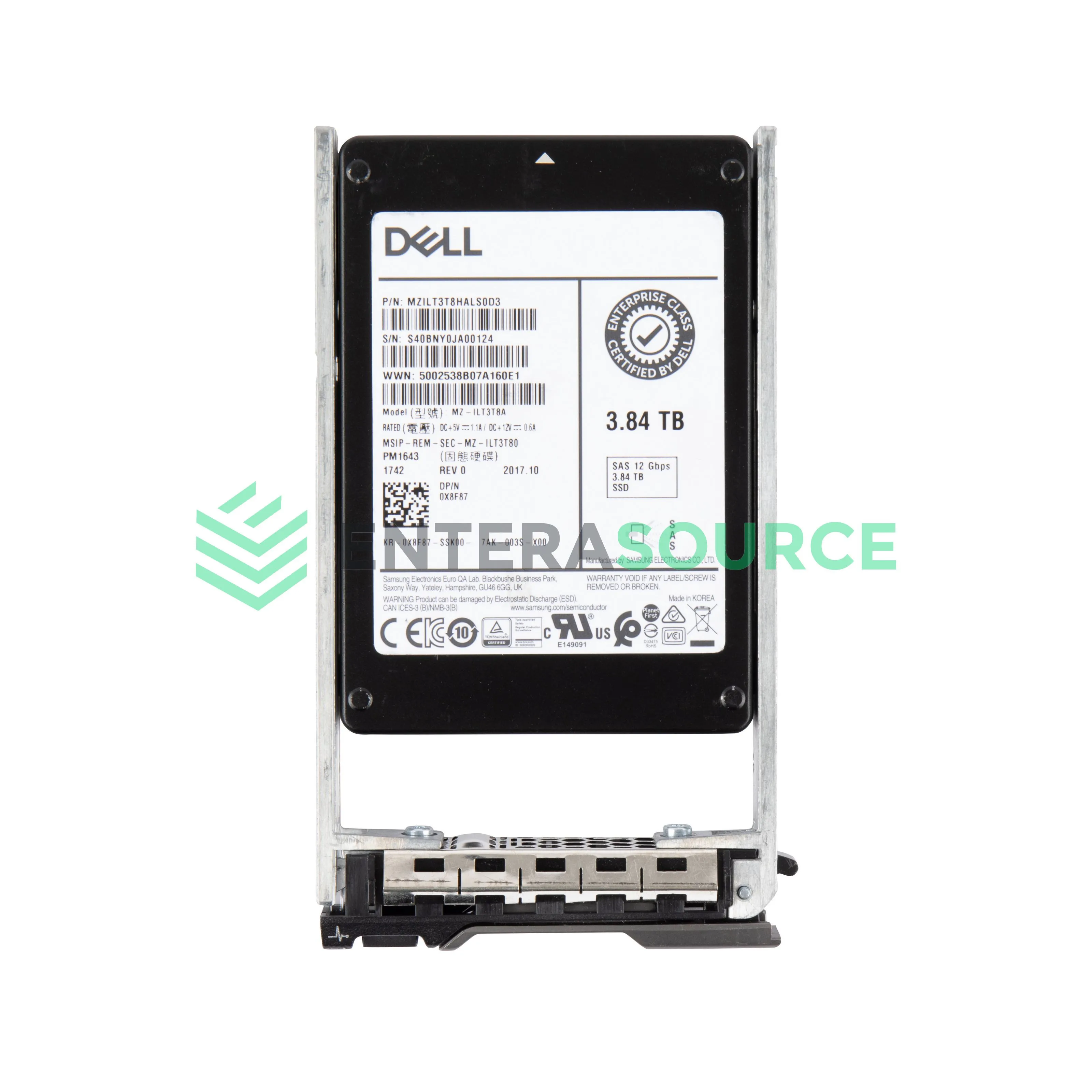 X8F87 3.84TB SSD 12G SAS 2.5 RI TLC