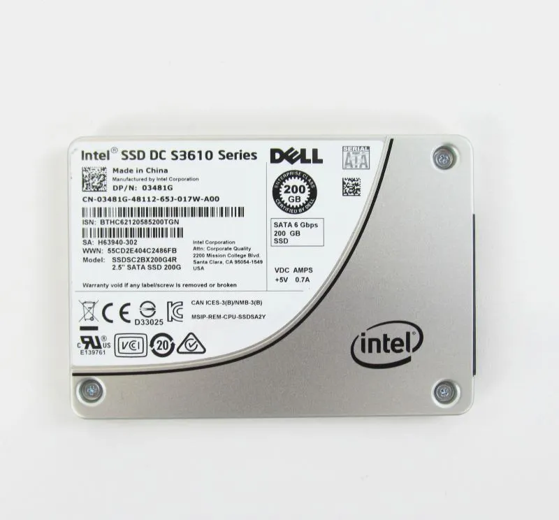 3481G Dell Disk 200GB SSD 6G SATA MLC MU 2.5