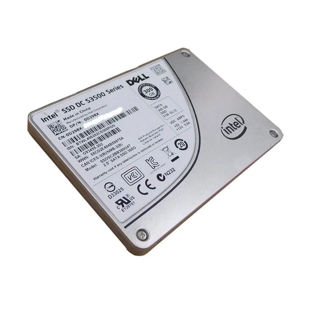 D298X DELL 300GB SATA MLC 2.5INCH INTEL S3500 SSD