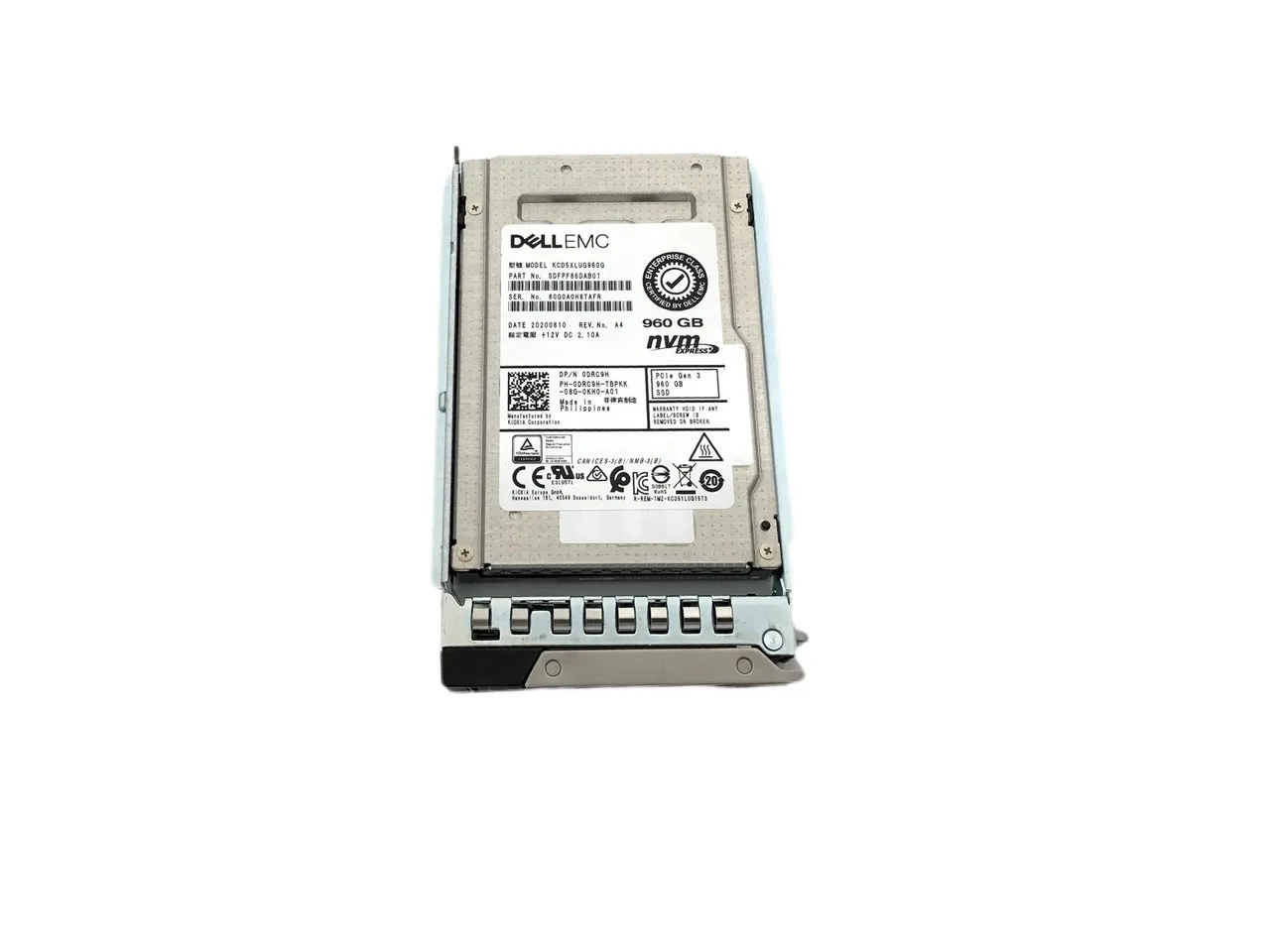 SSD DELL 960GB, 2.5, DRC9H, NVME U.2, PCIE, GEN3, KIOXIA, SERVIDOR, TLC