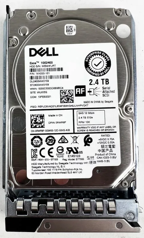 RWR8F Dell 2.4TB 10K 12G SAS 2.5