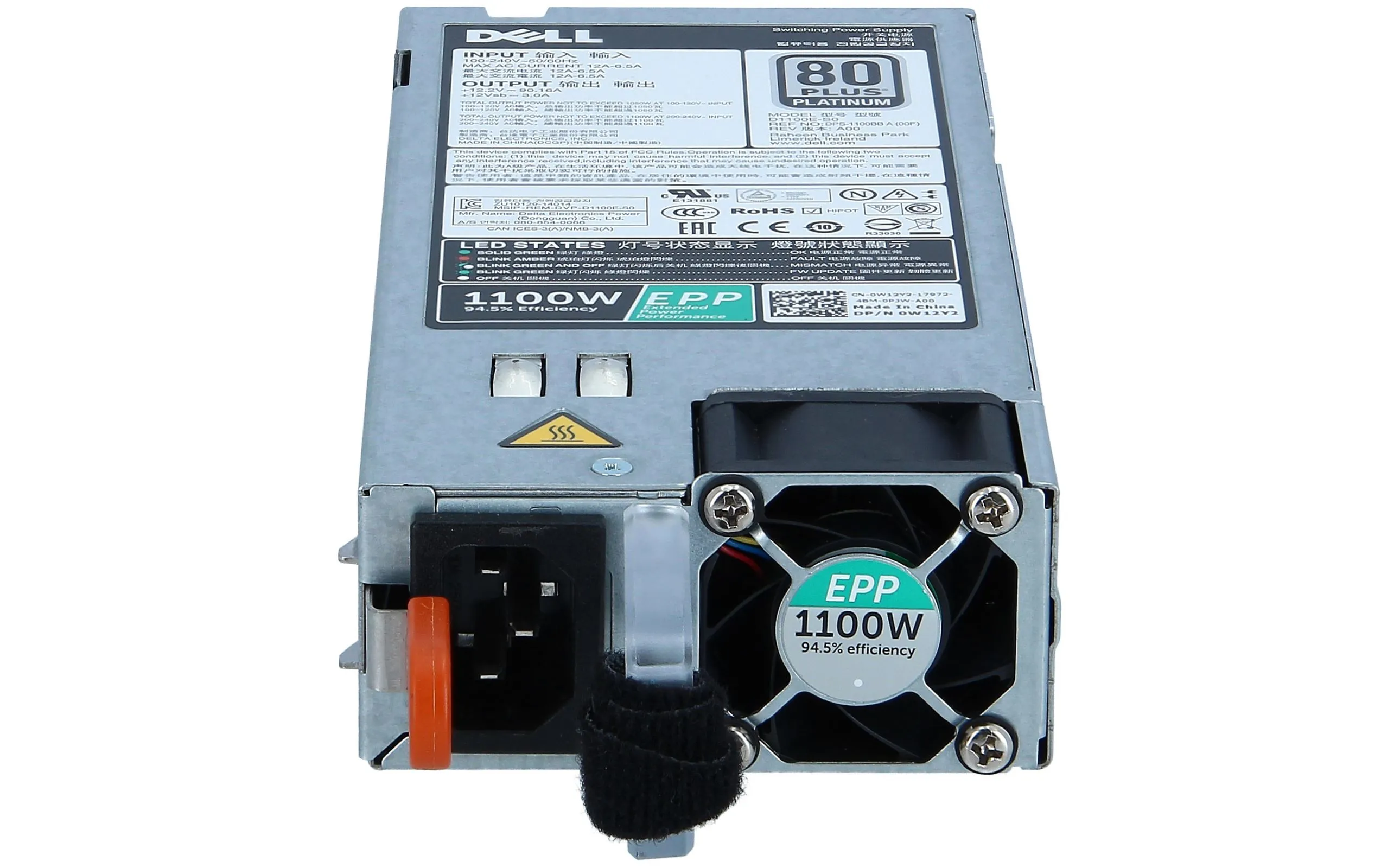 W12Y2 DELL POWEREDGE 1100W 80+ PLATINUM EPP PSU