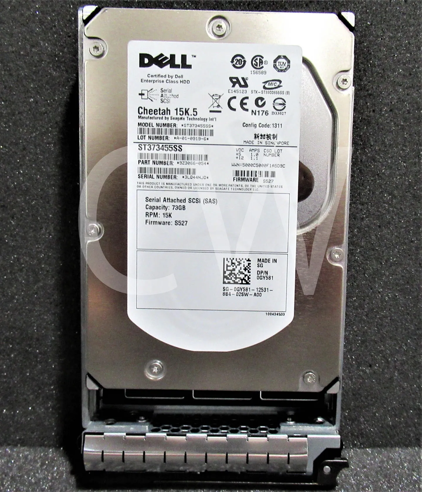 GY581 Dell 73GB 15K 3G SAS 3.5