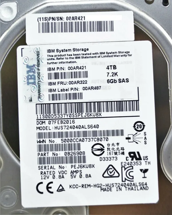 00AR322 IBM 4TB 7,2K 6G 3,5INCH SAS HDD