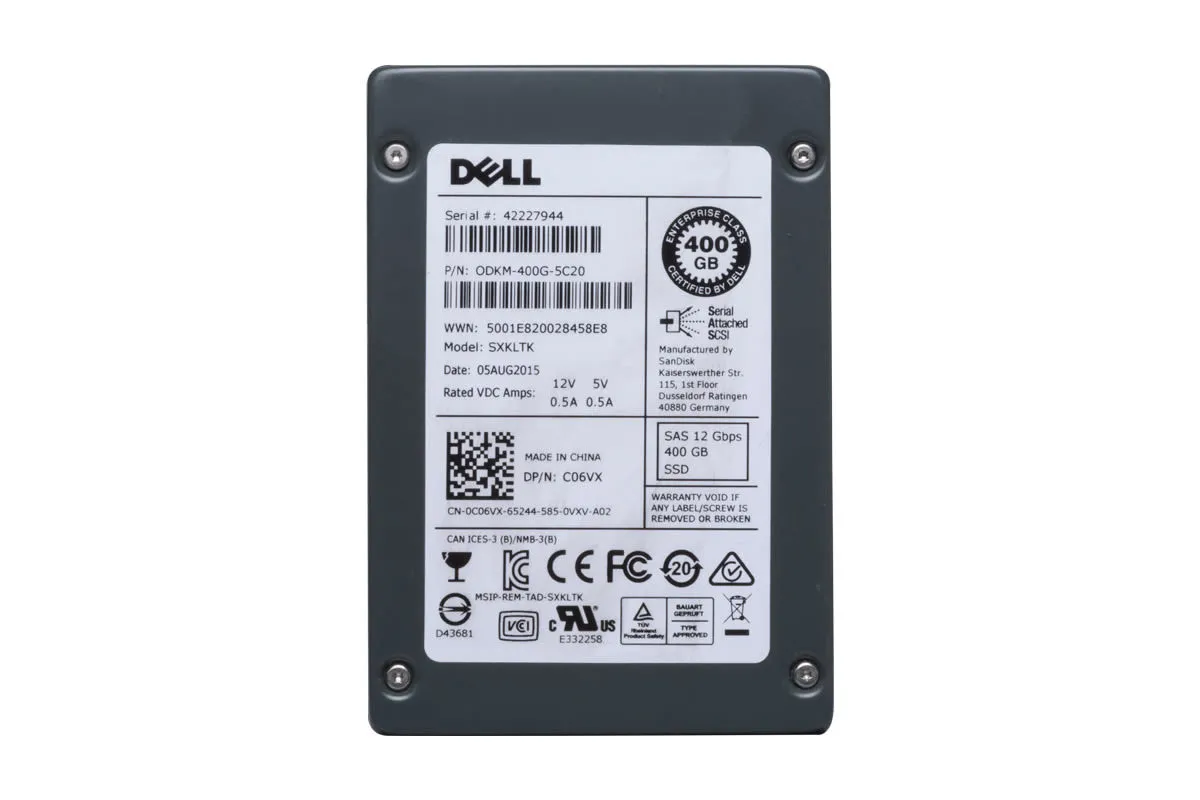 C06VX DELL 400GB 12G MU 2.5INCH SAS SSD