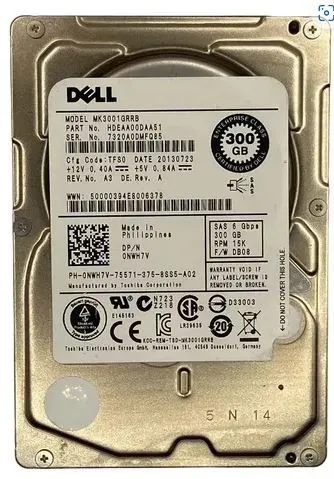 NWH7V DELL 300GB 15K 6G 2.5INCH SAS HDD