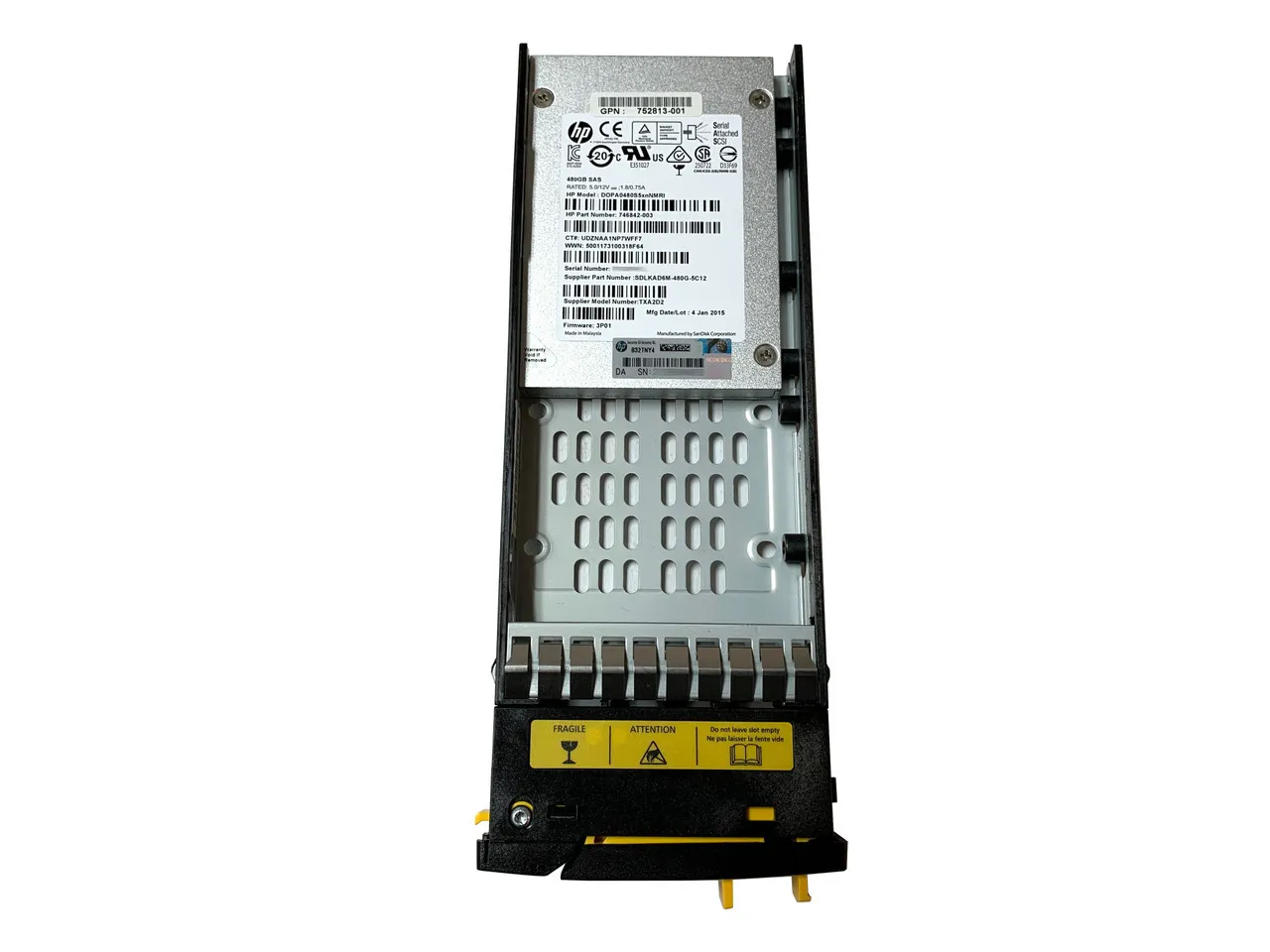 E7W54B HPE 3PAR 480GB 6G 2,5INCH MLC SAS SSD