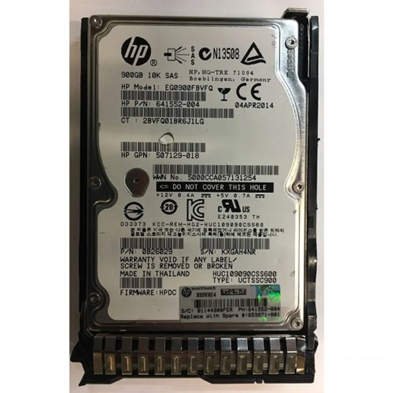 EG0900FBVFQ HP HP 900GB SAS 6G 10K SFF (2.5in) SC HDD